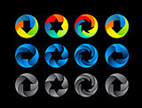 Abstract color icon set.