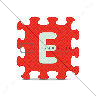 Vector letter "E" written with alphabet puzzle