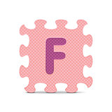 Vector letter "F" written with alphabet puzzle
