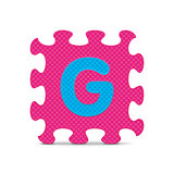 Vector letter "G" written with alphabet puzzle