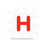Vector letter "H" written with alphabet puzzle