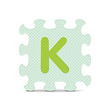Vector letter "K" written with alphabet puzzle