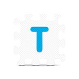 Vector letter "T" written with alphabet puzzle