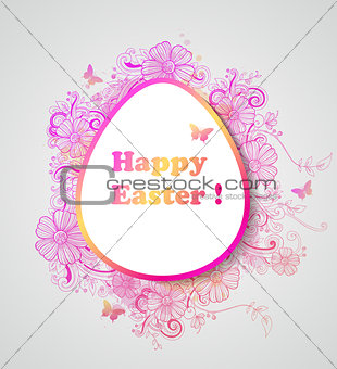 Easter background with pink flowers