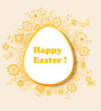 Easter background with orange flowers