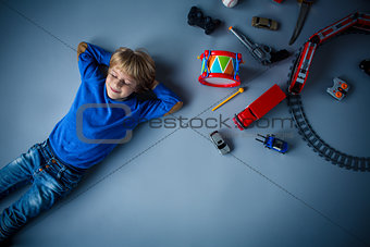 Boy with toys