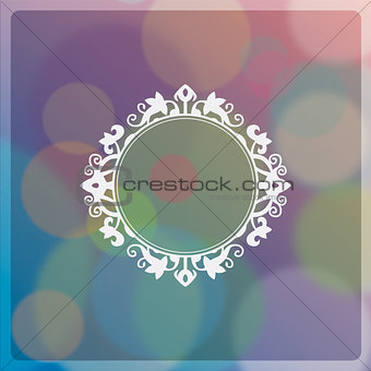 Colorful bokeh abstract background with vintage frame