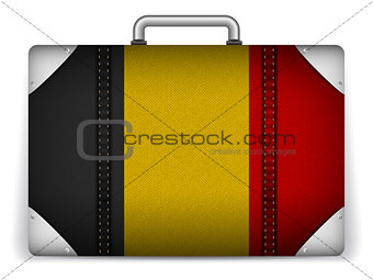 Belgium Travel Luggage with Flag for Vacation