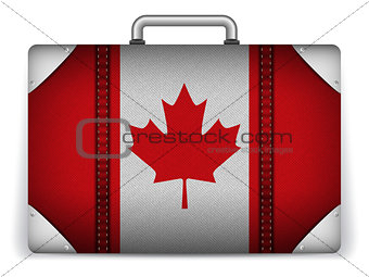 Canada Travel Luggage with Flag for Vacation