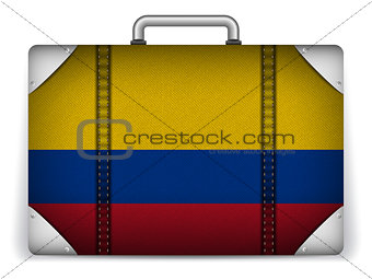 Colombia Travel Luggage with Flag for Vacation