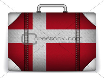 Denmark Travel Luggage with Flag for Vacation