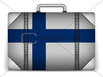 Finland Travel Luggage with Flag for Vacation