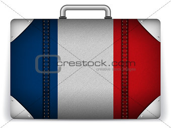 France Travel Luggage with Flag for Vacation
