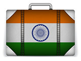 India Travel Luggage with Flag for Vacation