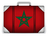 Morocco Travel Luggage with Flag for Vacation