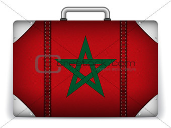 Morocco Travel Luggage with Flag for Vacation