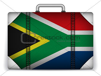 South Africa Travel Luggage with Flag for Vacation