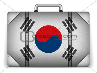 South Korea Travel Luggage with Flag for Vacation
