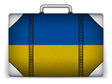 Ukraine Travel Luggage with Flag for Vacation