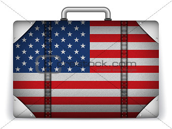 USA Travel Luggage with Flag for Vacation