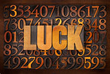 luck word in wood type