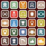 Award flat icons on red background