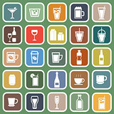 Drink flat icons on green background