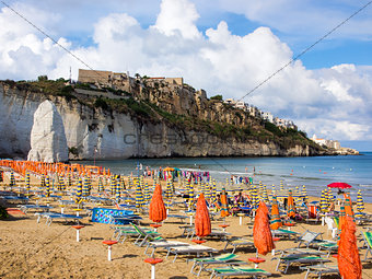 Landscapre of the beach of Vieste,  Apulia Italy