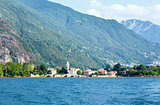 Town on Lake Como summer coast (Italy).
