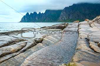 Summer Senja coast (Jagged Ersfjord, Norway, polar )