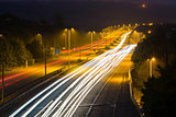 M25 Motorway at Night: Light Trails.
