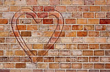 heart on the brick wall