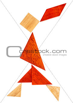 tangram walking girl figure