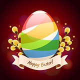 Happy Easter Greening Card With Colored Egg
