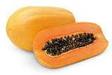 Papaya fruit with half