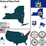 Map of state New York, USA