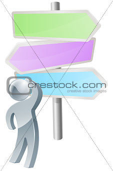 Direction sign post concept