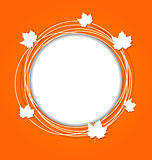 Autumn round frame with leaves maple for canadian day