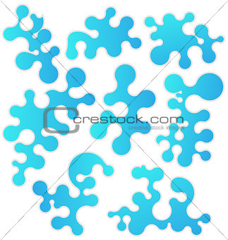 Set bluel figures stylized puzzle