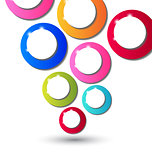 Abstract background with set of multicolor circle