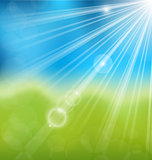 Spring nature background with lens flare