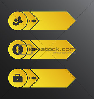 Modern design banners with info graphic business icons