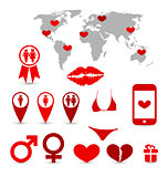 Valentine's Day infographics and design elements