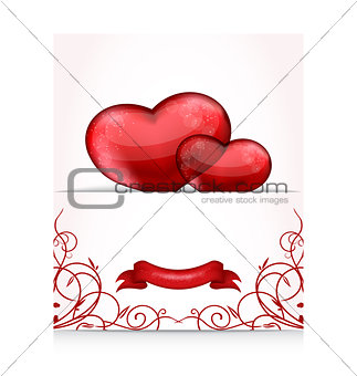Valentine's day letter with hearts
