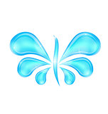 Abstract butterfly stylized water splash drops