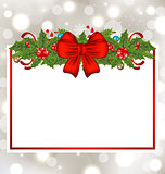 Christmas elegant card with holiday decoration