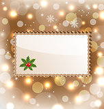 Illustration template frame with mistletoe for design christmas 