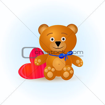 Cute Bear Kid Toy with Pink Heart