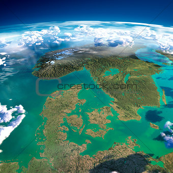 Fragments of the planet Earth. Denmark, Sweden and Norway