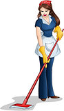 Woman Cleaning With Mop For Passover